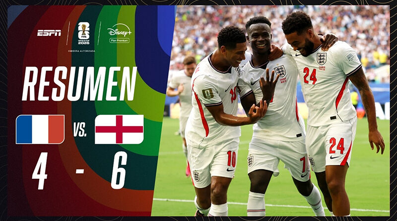 HAT-TRICK DE SAKA, 10 GOLES Y UN PARTIDAZO DE LOCOS | Francia 4-6 Inglaterra | RESUMEN